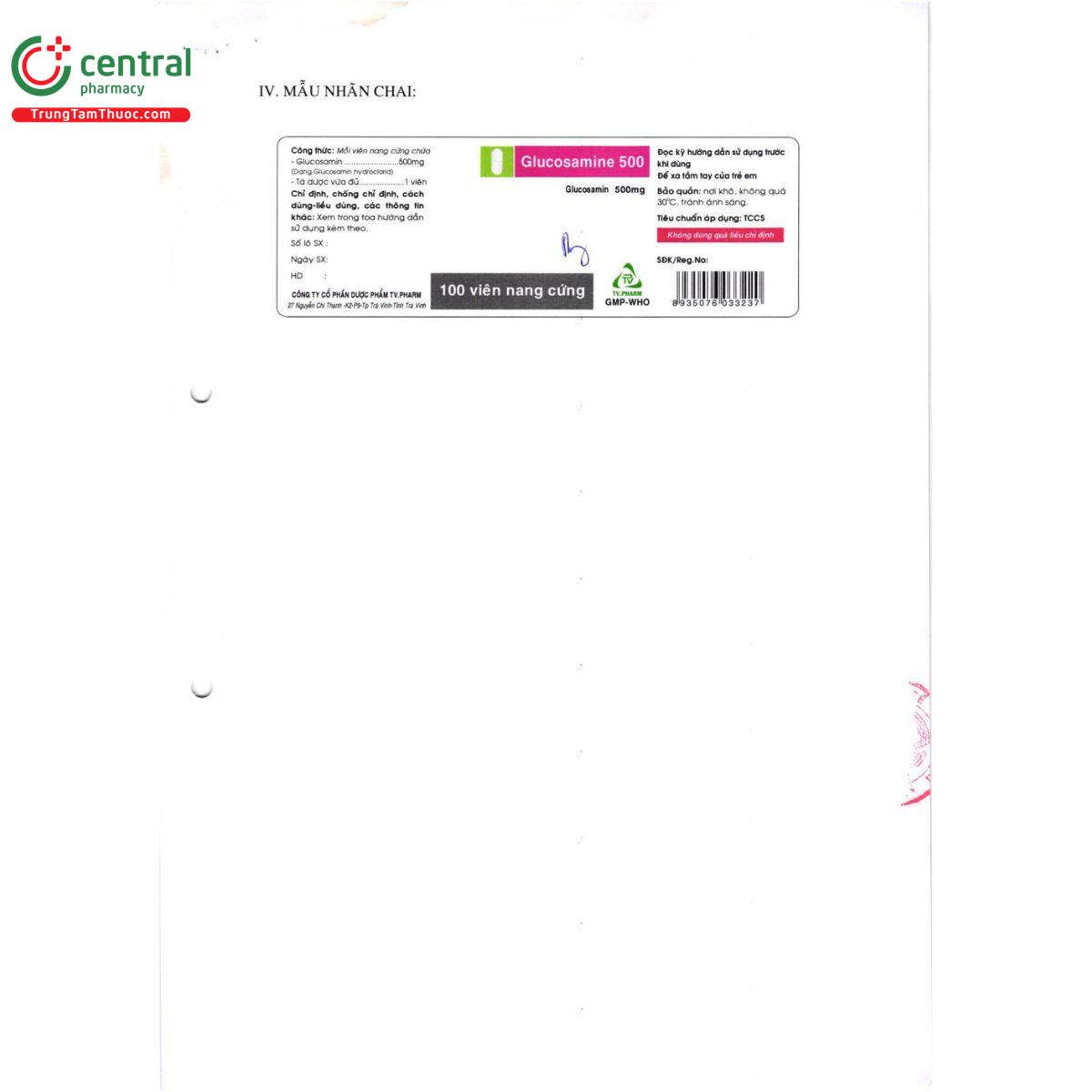 thuoc glucosamin 500mg tv pharm 5 J3013 thuoc glucosamin 500mg tv pharm 5 J3013