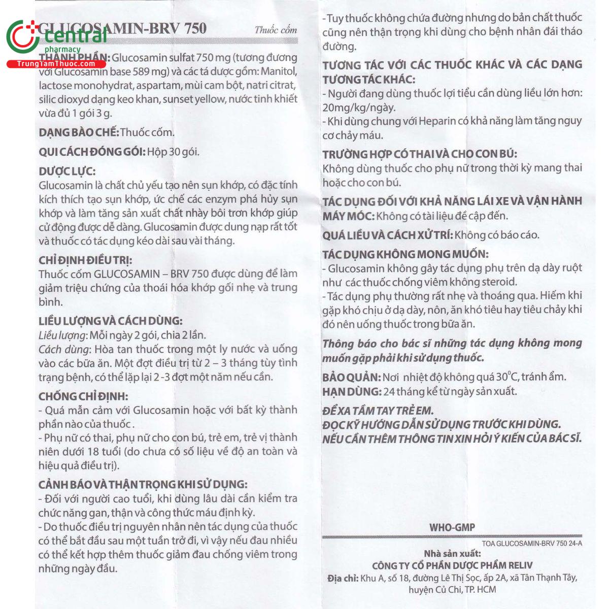 thuoc glucosamin brv 750mg 8 O5418