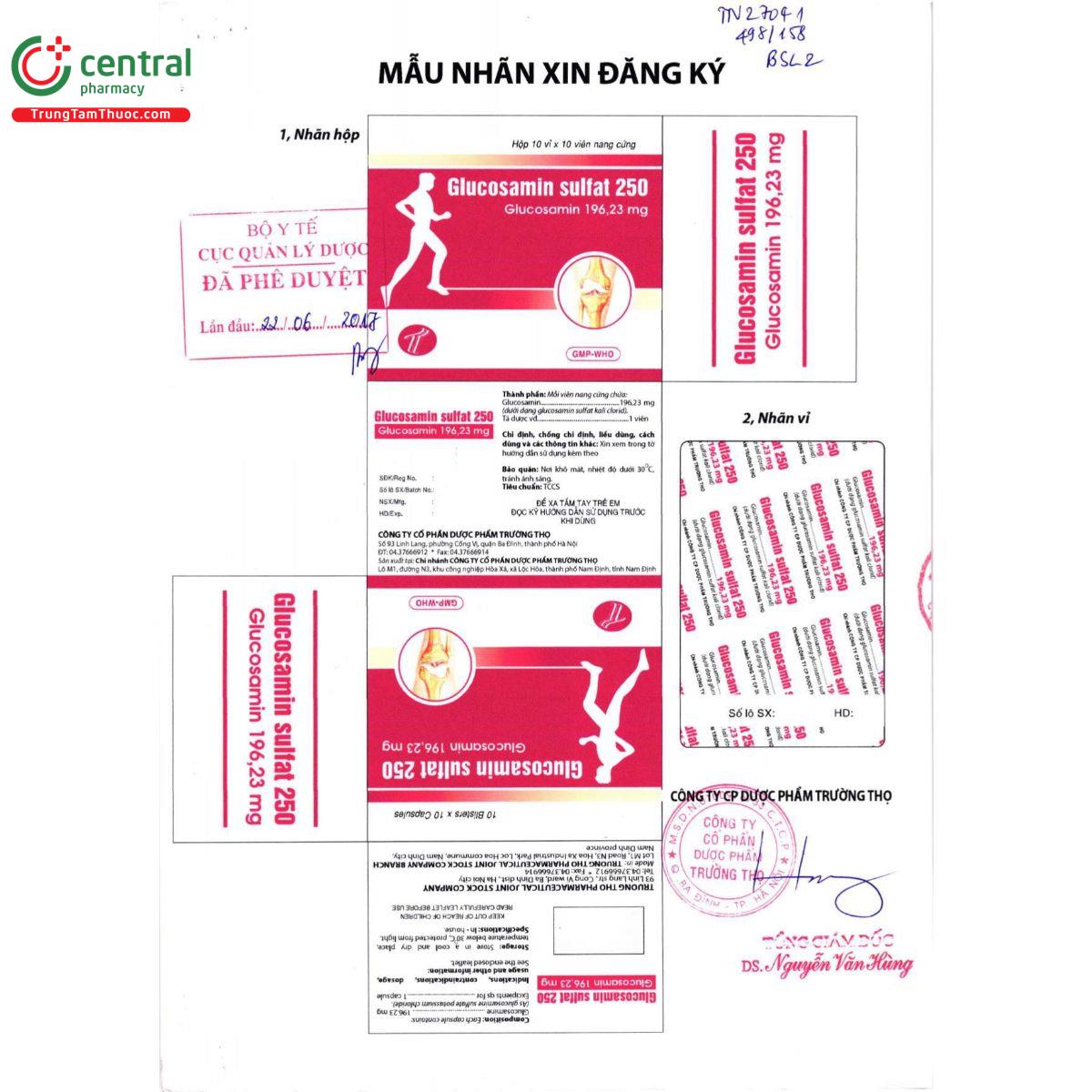 thuoc glucosamin sulfat 250mg truong tho pharma 3 E1378 thuoc glucosamin sulfat 250mg truong tho pharma 3 E1378