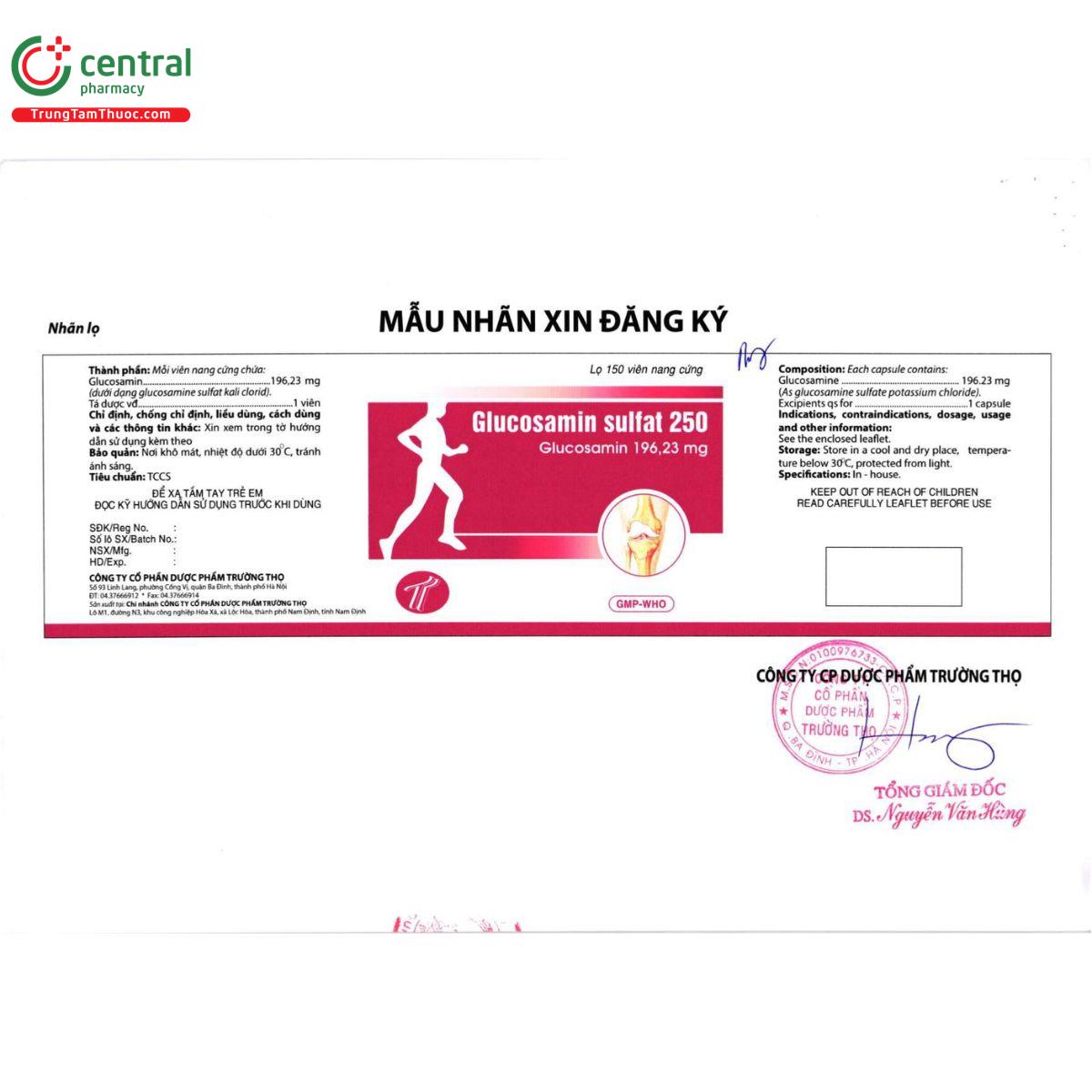 thuoc glucosamin sulfat 250mg truong tho pharma 5 D1366 thuoc glucosamin sulfat 250mg truong tho pharma 5 D1366