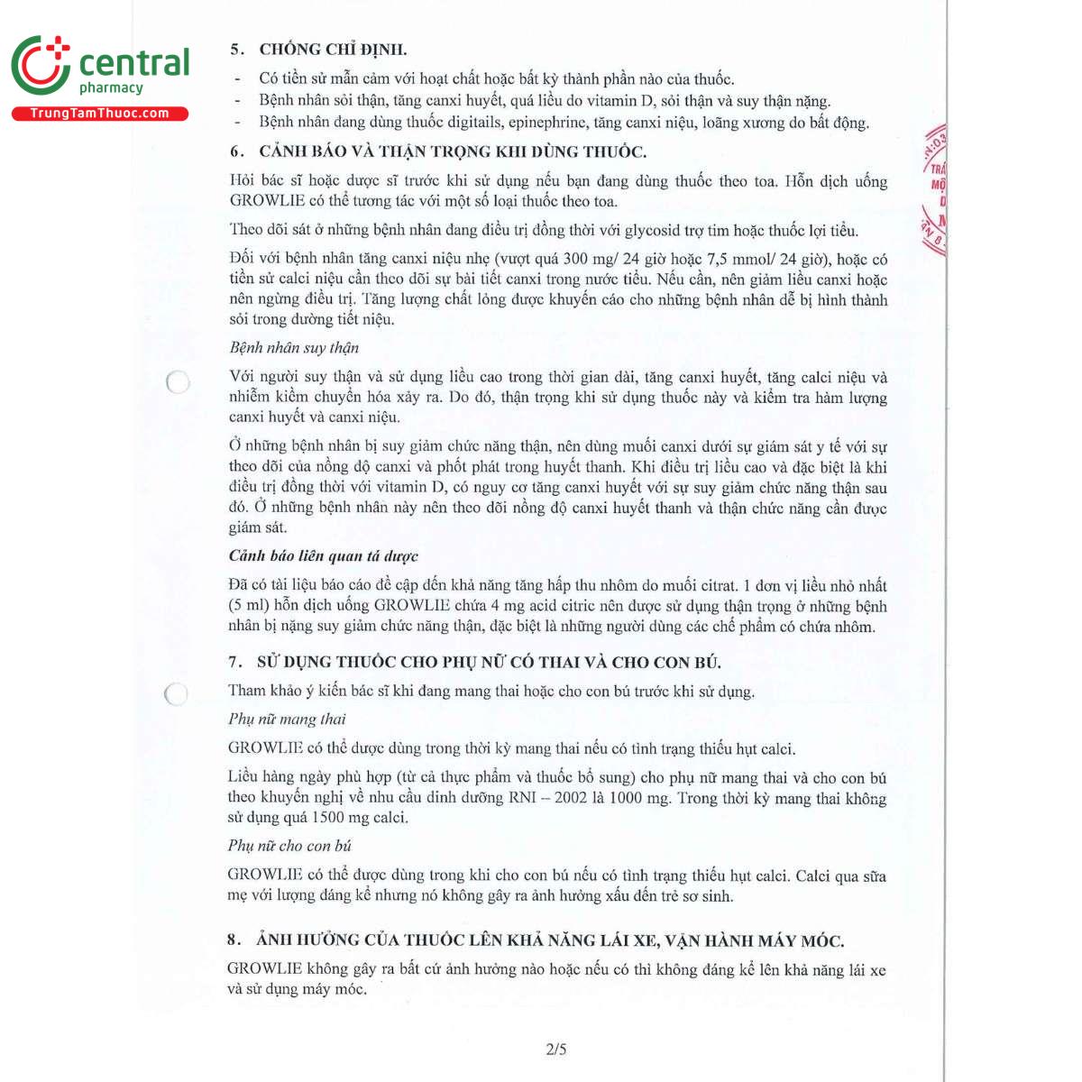 thuoc growlie 1250mg 5ml 11 K4542