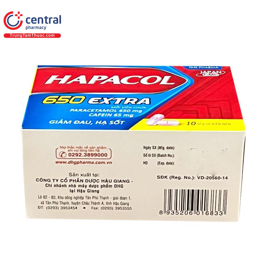 thuoc hapacol 650 extra 10 V8668