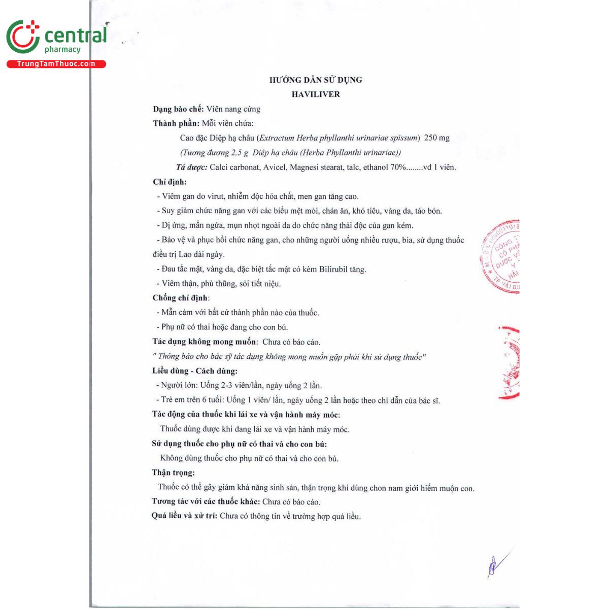 thuoc haviliver 5 T7730 thuoc haviliver 5 T7730