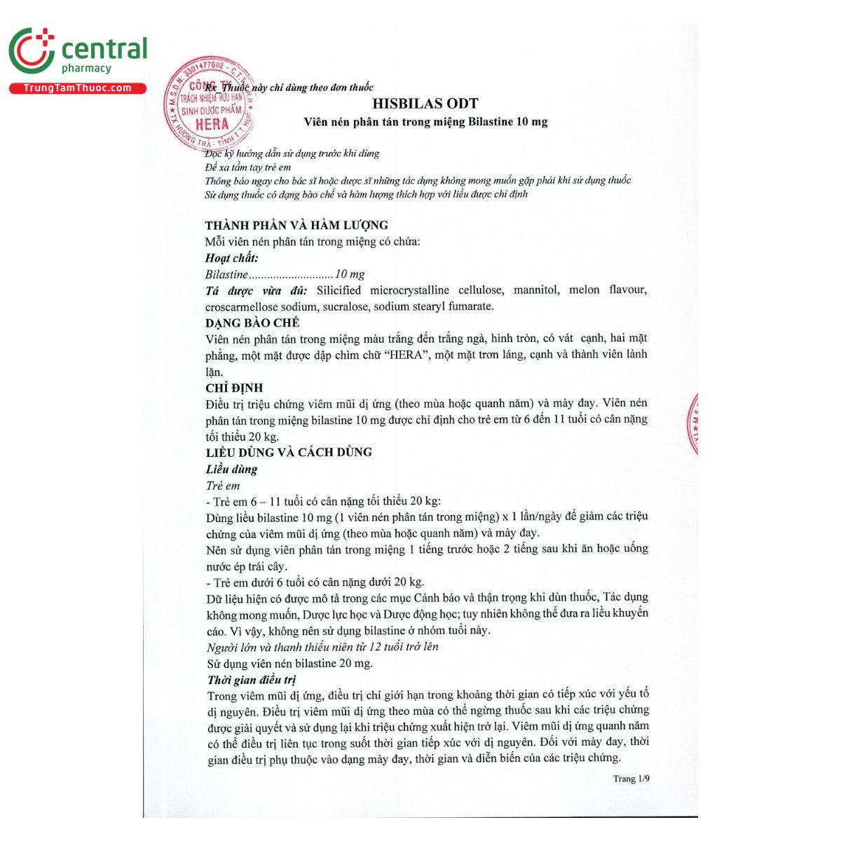 thuoc hisbilas odt 10mg 3 D1763