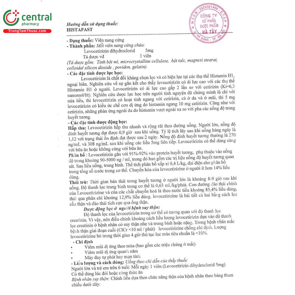 thuoc histapast 5mg 3 L4367 thuoc histapast 5mg 3 L4367