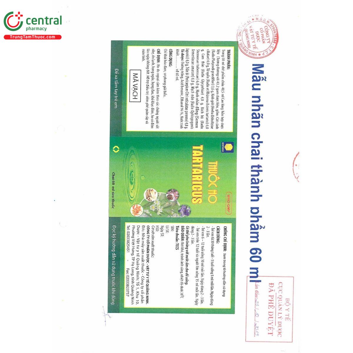 thuoc ho tartaricus 4 M4511 thuoc ho tartaricus 4 M4511