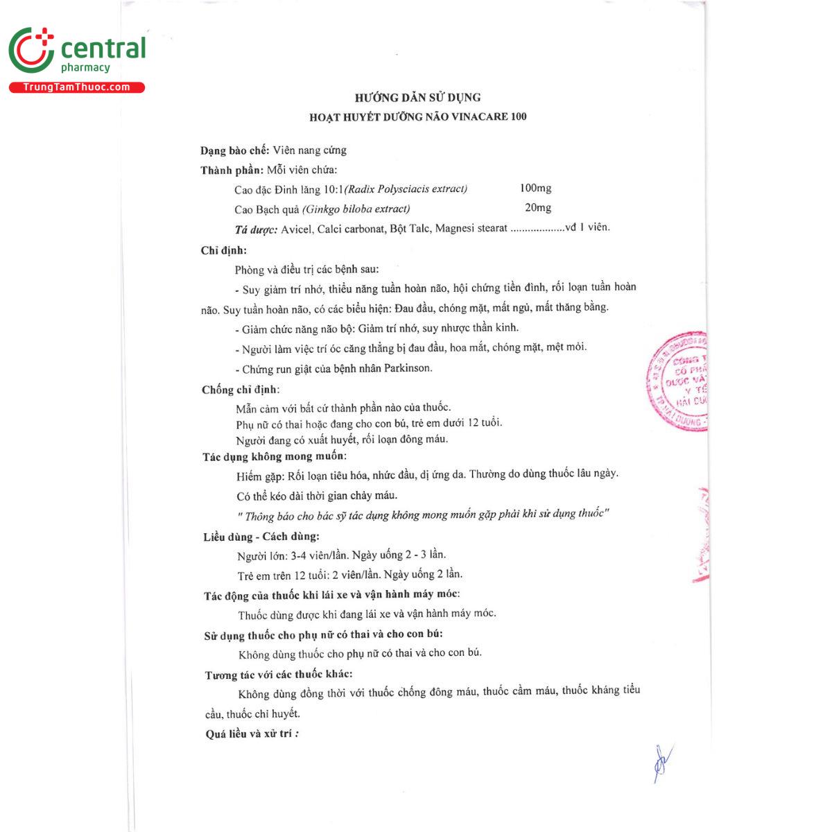 thuoc hoat huyet duong nao vinacare 100 3 O6234