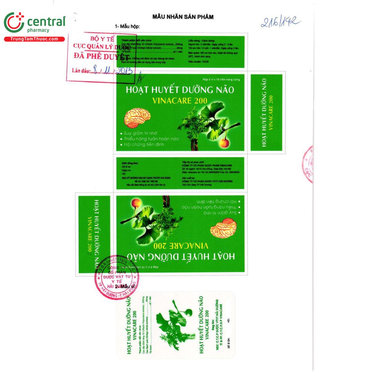 thuoc hoat huyet duong nao vinacare 200 5 C0875 thuoc hoat huyet duong nao vinacare 200 5 C0875