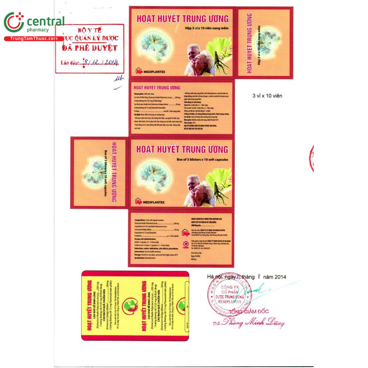 thuoc hoat huyet trung uong mediplantex 3 K4071