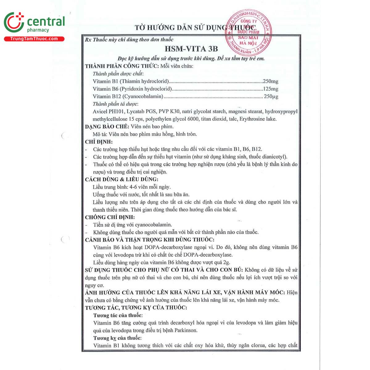 thuoc hsm vita 3b 7 L4511 thuoc hsm vita 3b 7 L4511