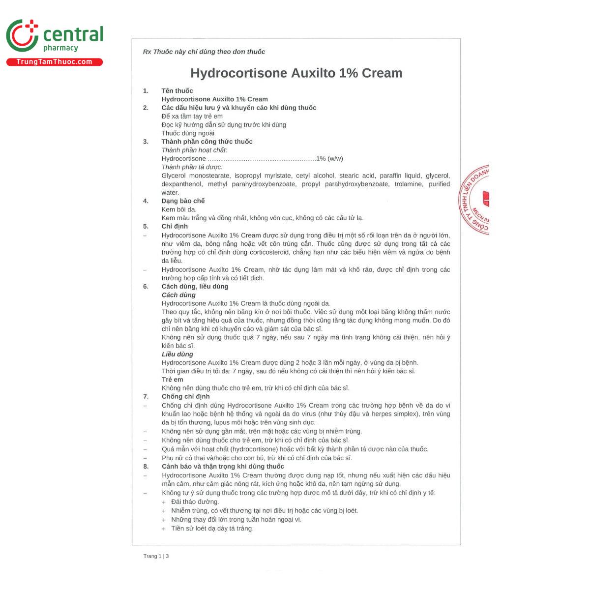 thuoc hydrocortisone auxilto 1 cream 4 N5648