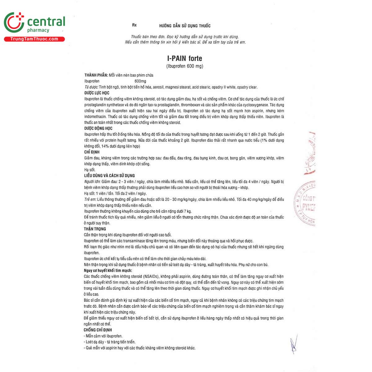 thuoc i pain forte 600mg 5 I3305 thuoc i pain forte 600mg 5 I3305