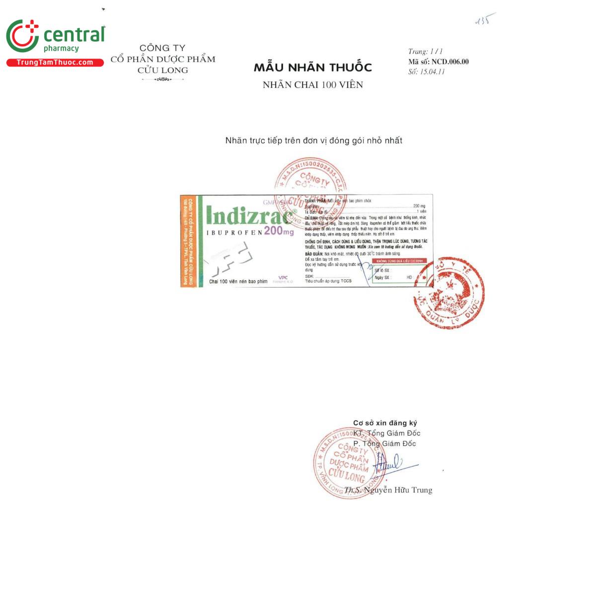 thuoc indizrac 200mg 2 K4714 thuoc indizrac 200mg 2 K4714