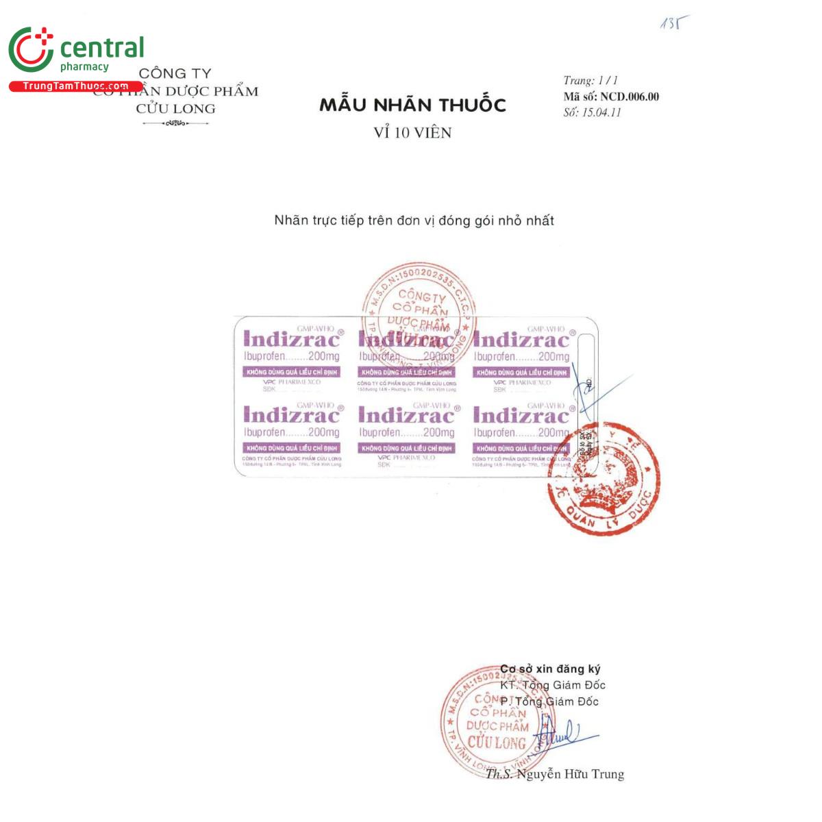 thuoc indizrac 200mg 4 C0287 thuoc indizrac 200mg 4 C0287