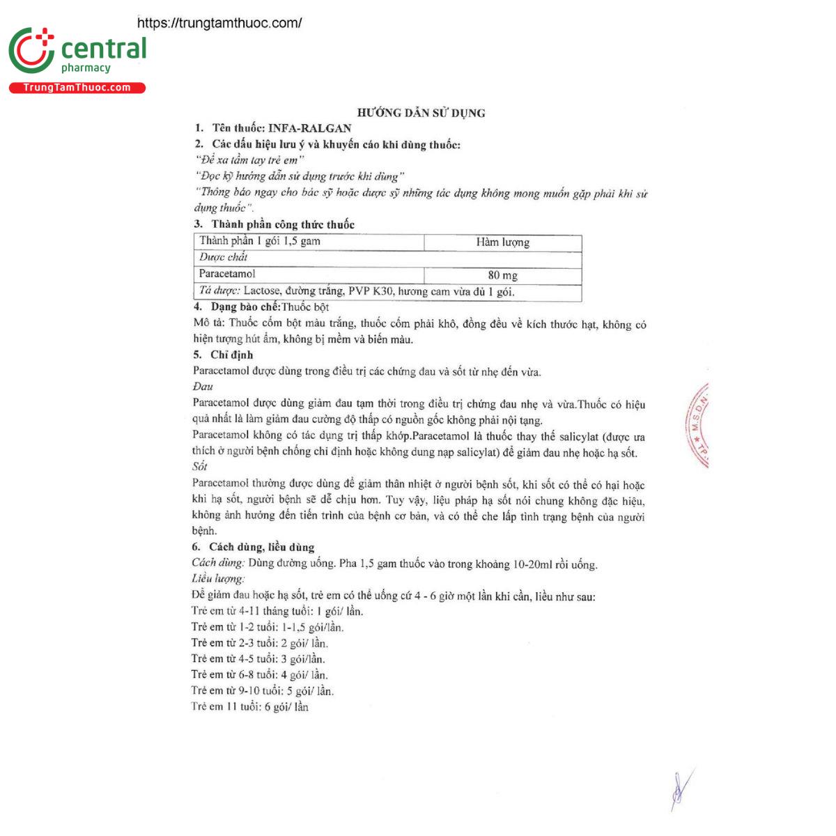 thuoc infa ralgan 80 mg 3 C0625 thuoc infa ralgan 80 mg 3 C0625