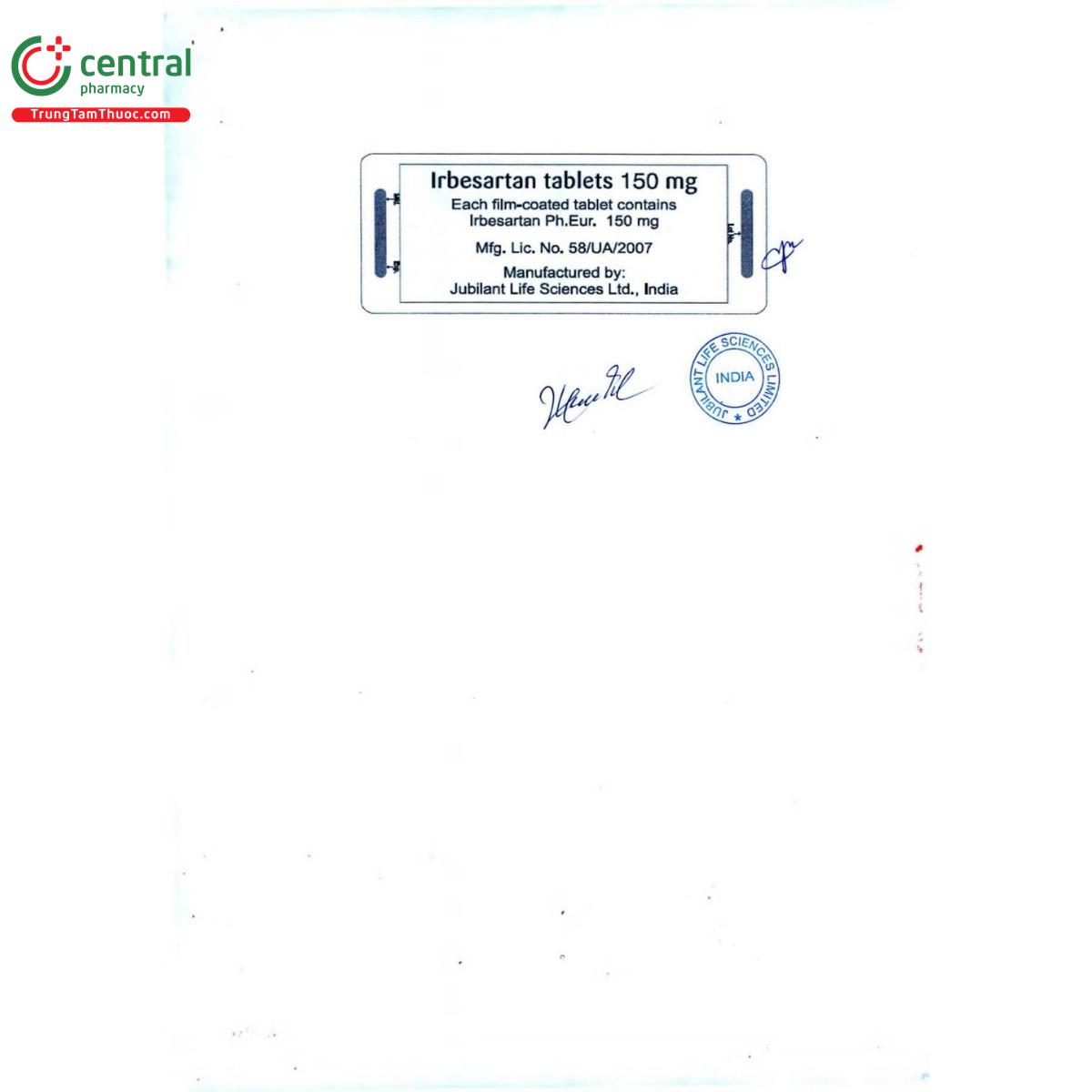thuoc irbesartan tablets 150mg jubilant 3 K4866