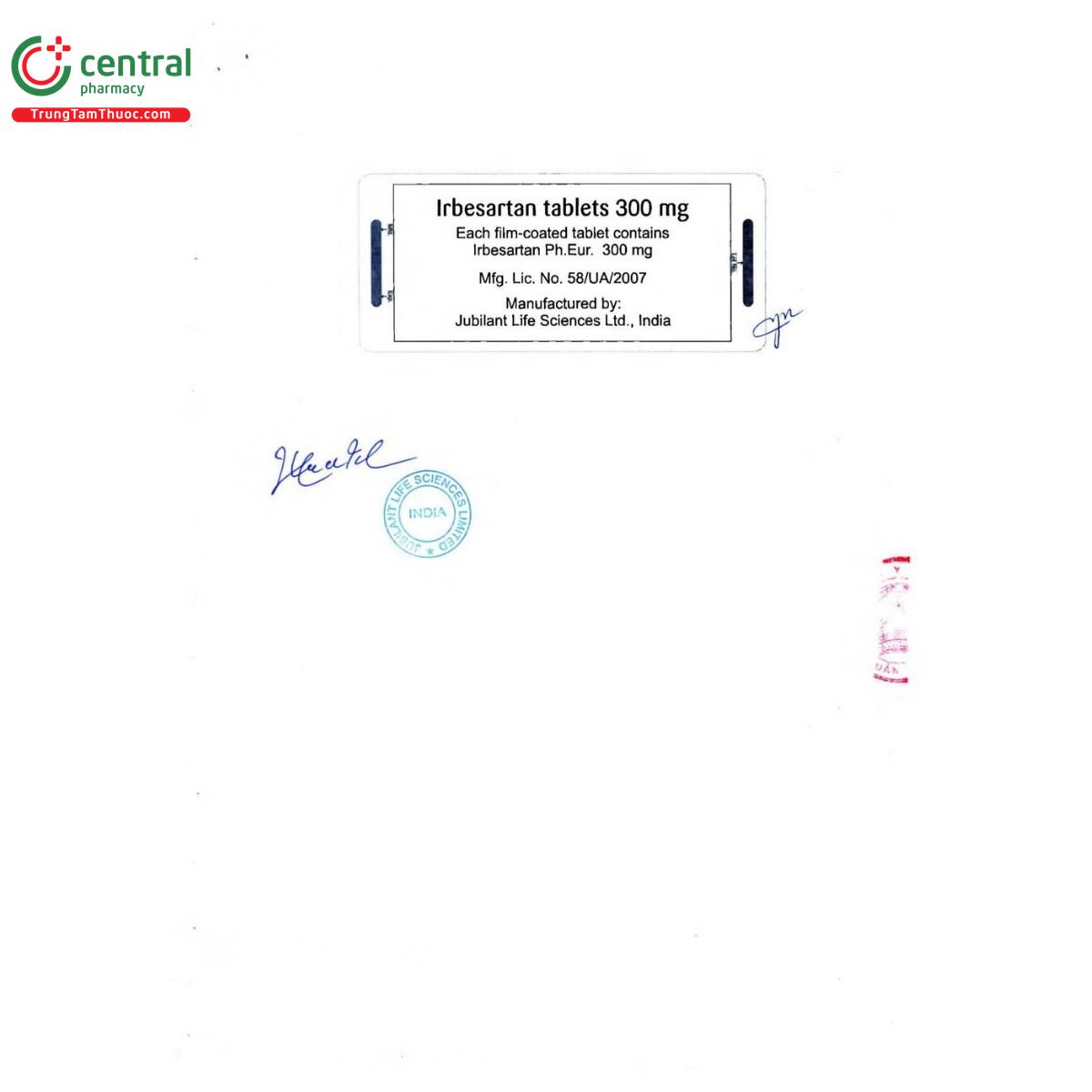 thuoc irbesartan tablets 300mg jubilant 3 T8762
