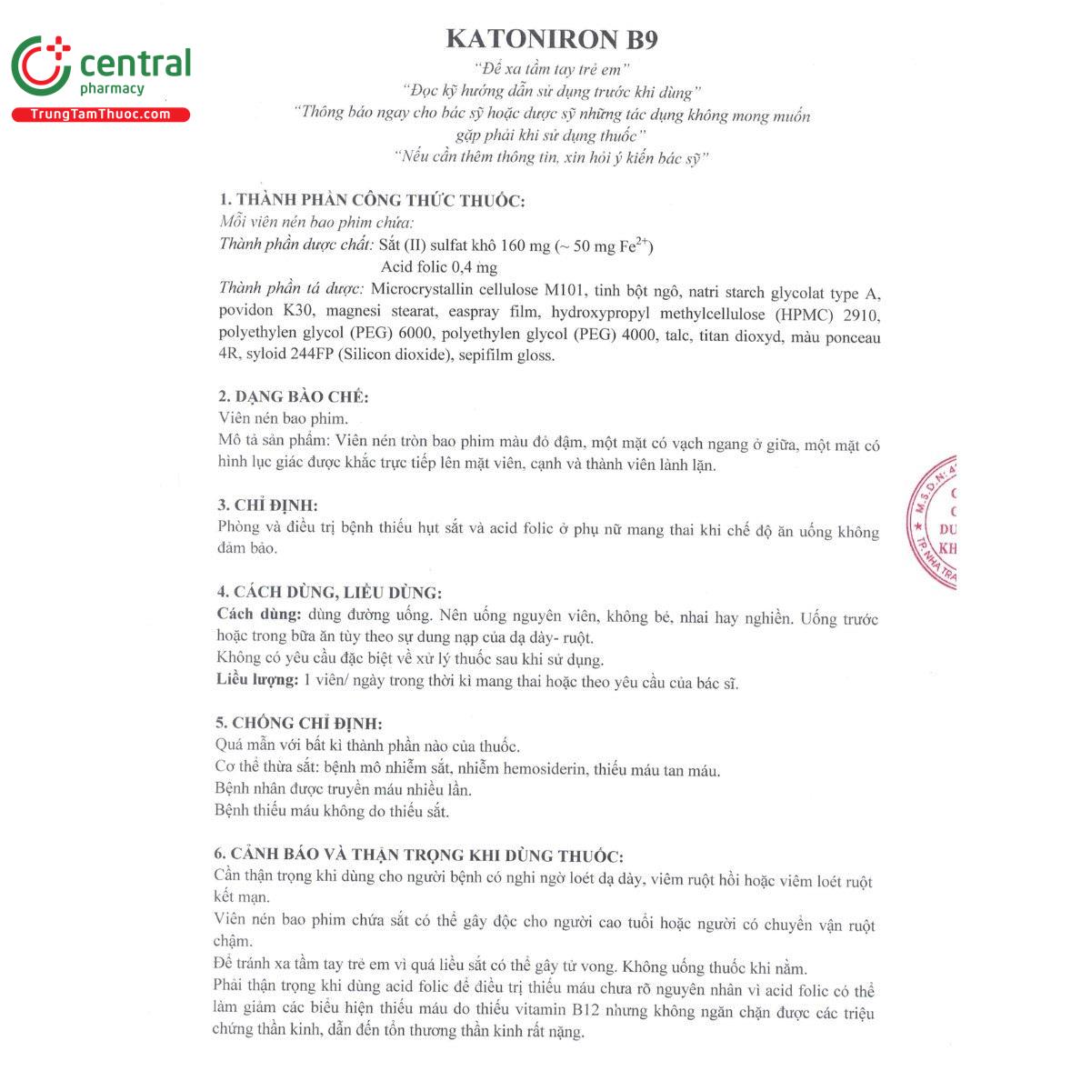 thuoc katoniron b9 160mg 04mg 3 M4652