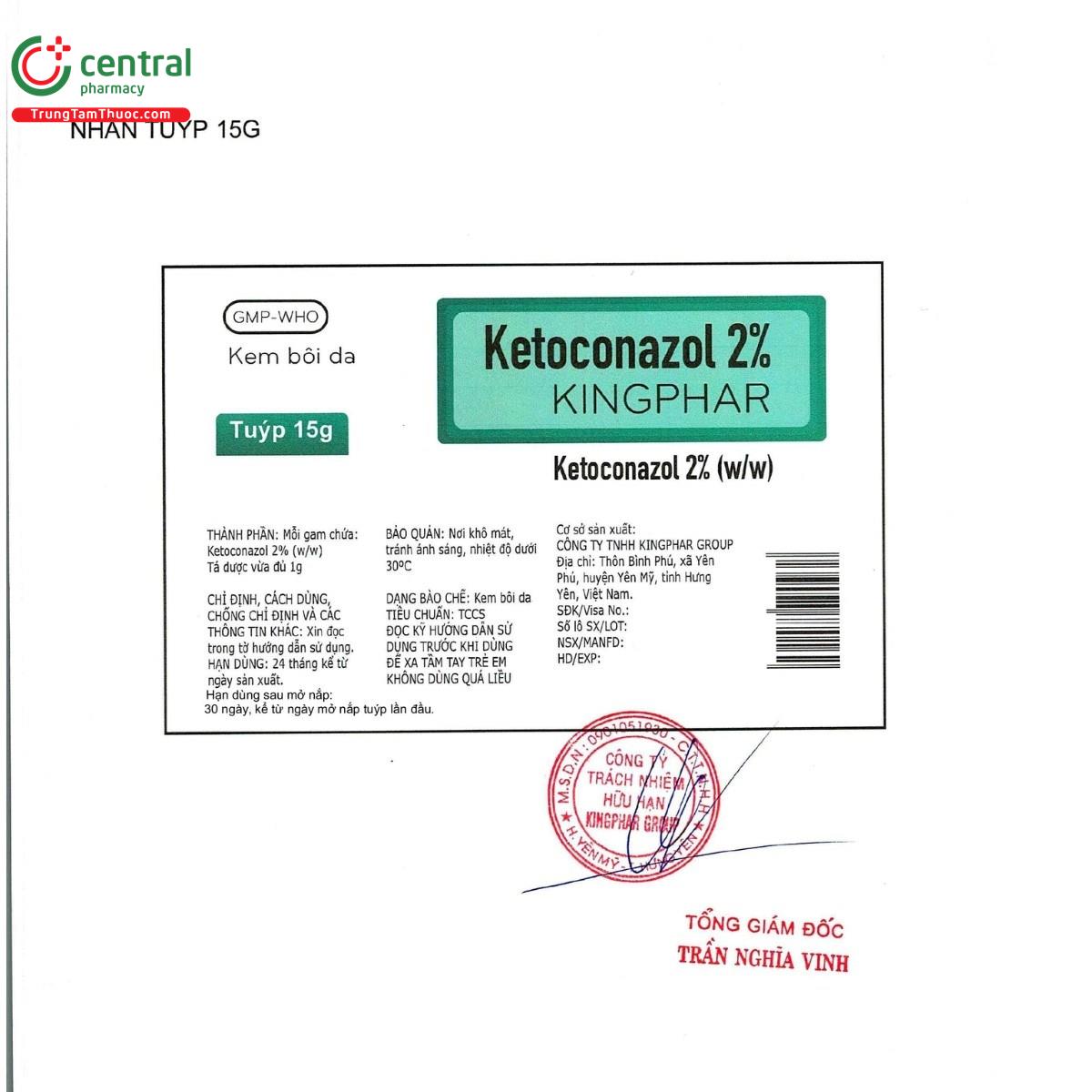 thuoc ketoconazol 2 kingphar 2 M5132 thuoc ketoconazol 2 kingphar 2 M5132