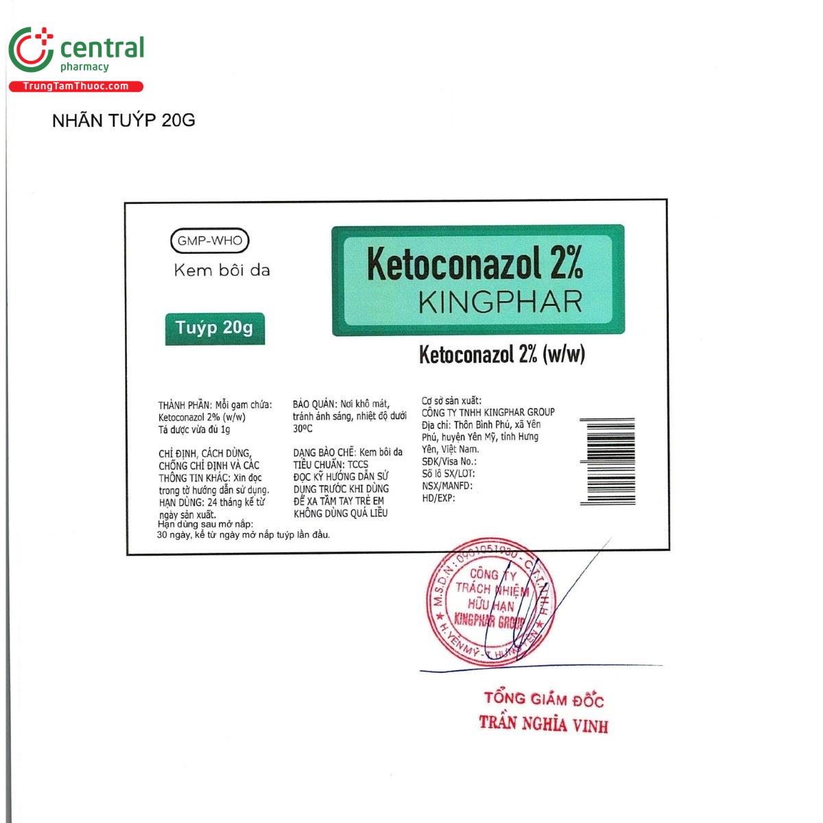 thuoc ketoconazol 2 kingphar 4 H3064 thuoc ketoconazol 2 kingphar 4 H3064