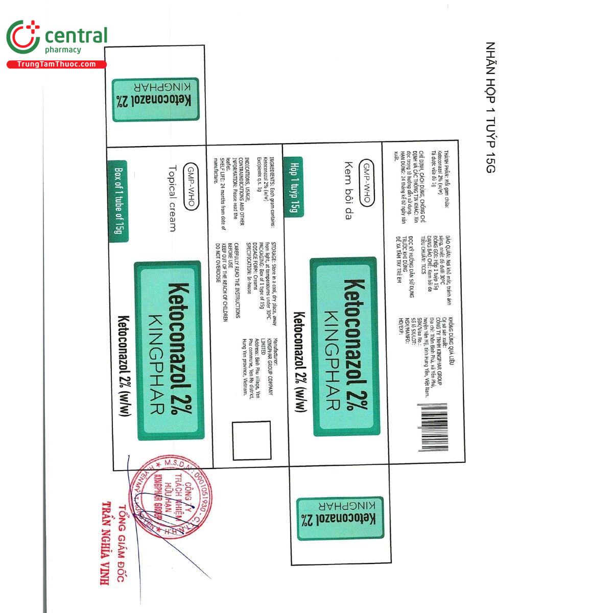 thuoc ketoconazol 2 kingphar 5 O5701 thuoc ketoconazol 2 kingphar 5 O5701