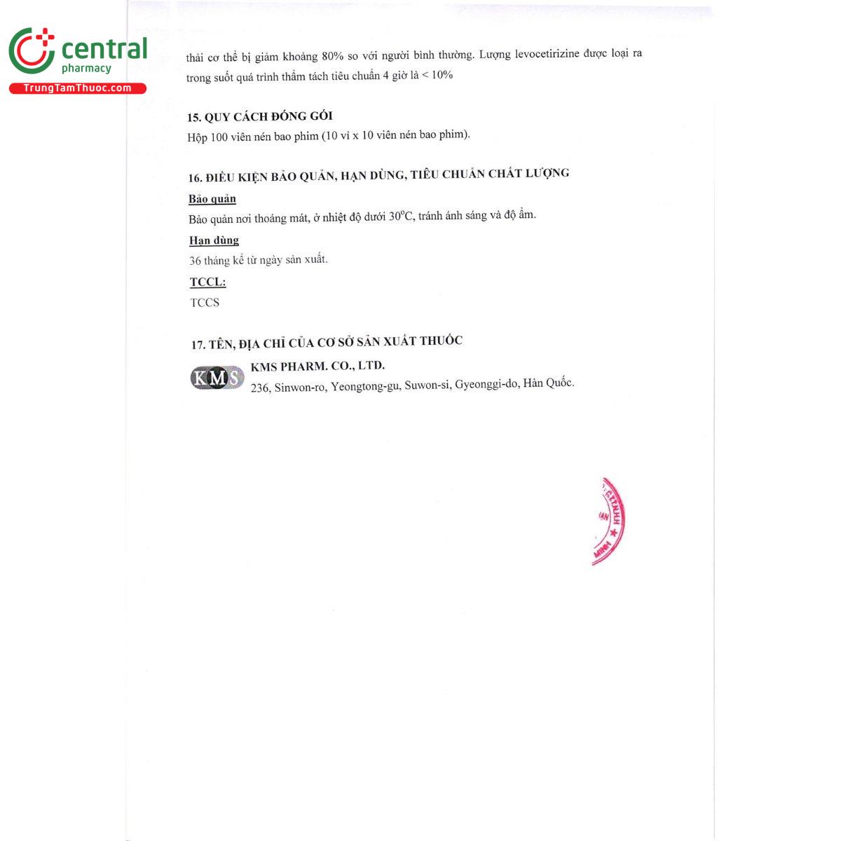 thuoc ketrazin tablet 5mg 10 P6715
