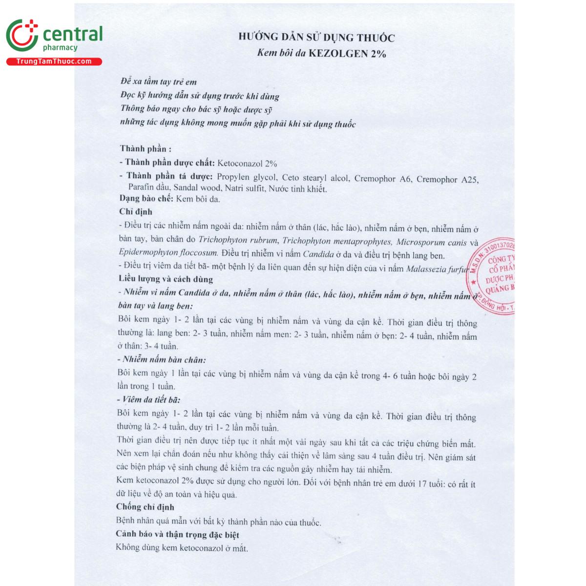 thuoc kezolgen 2 6 B0430