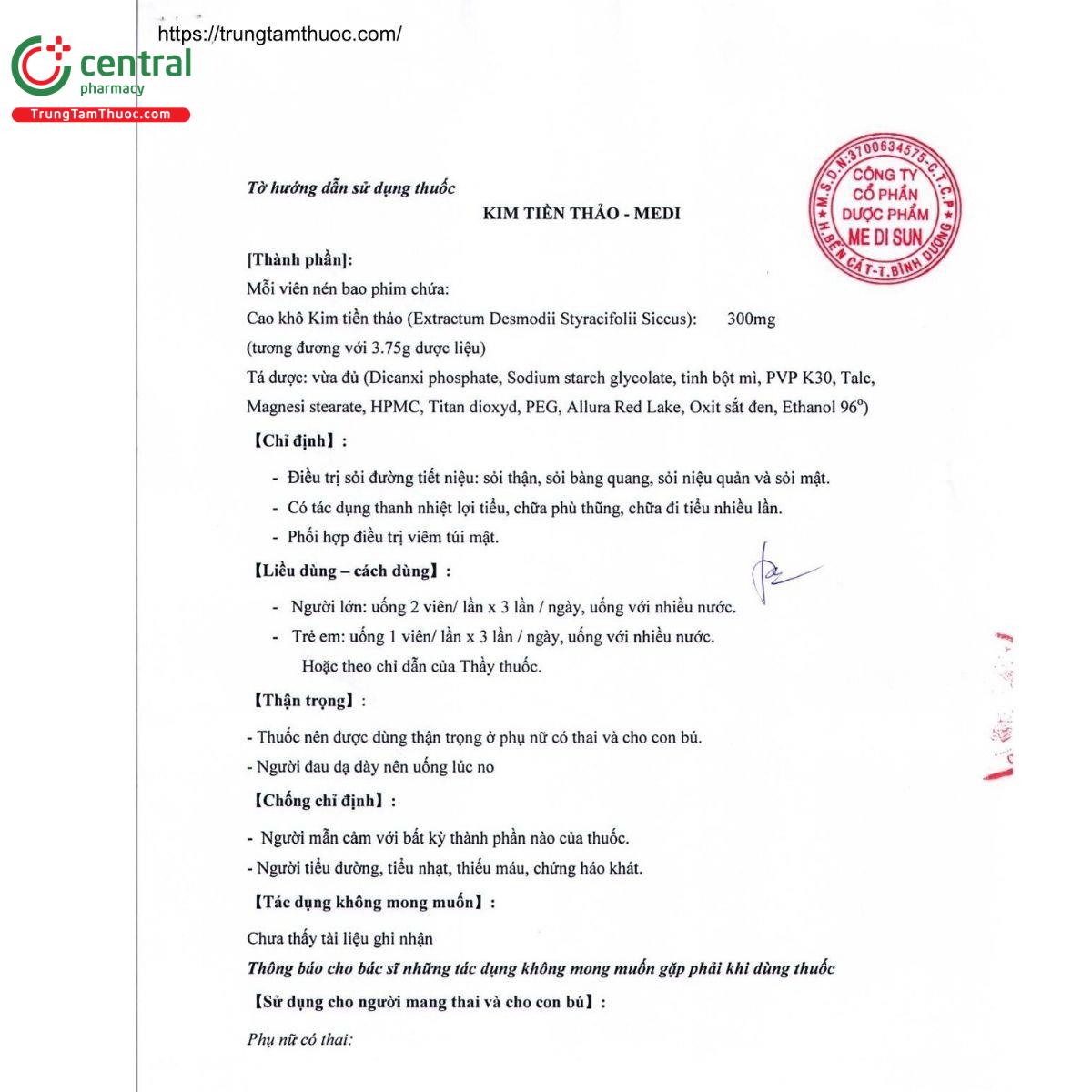 thuoc kim tien thao medi 5 B0617 thuoc kim tien thao medi 5 B0617