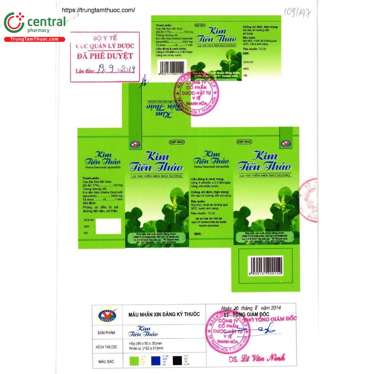 thuoc kim tien thao thephaco 4 N5312 thuoc kim tien thao thephaco 4 N5312