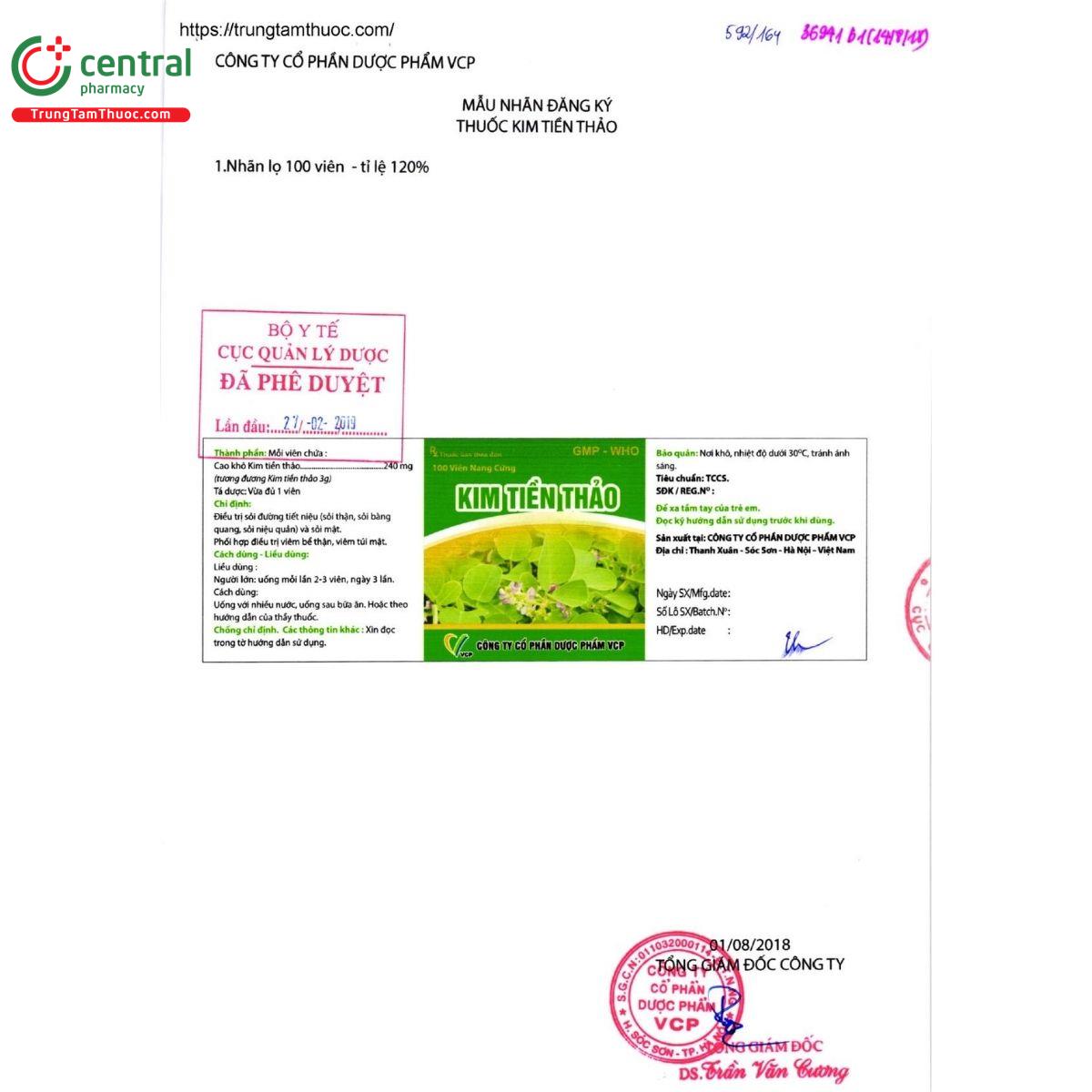 thuoc kim tien thao vcp 3 B0118 thuoc kim tien thao vcp 3 B0118