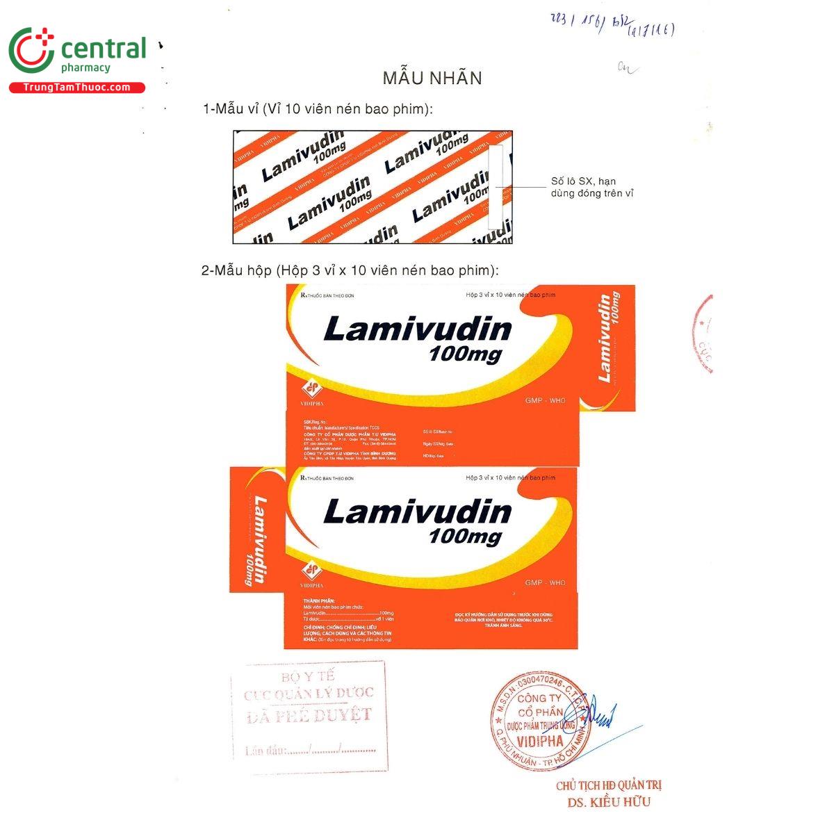 thuoc lamivudin 100mg vidipha 3 G2328 thuoc lamivudin 100mg vidipha 3 G2328