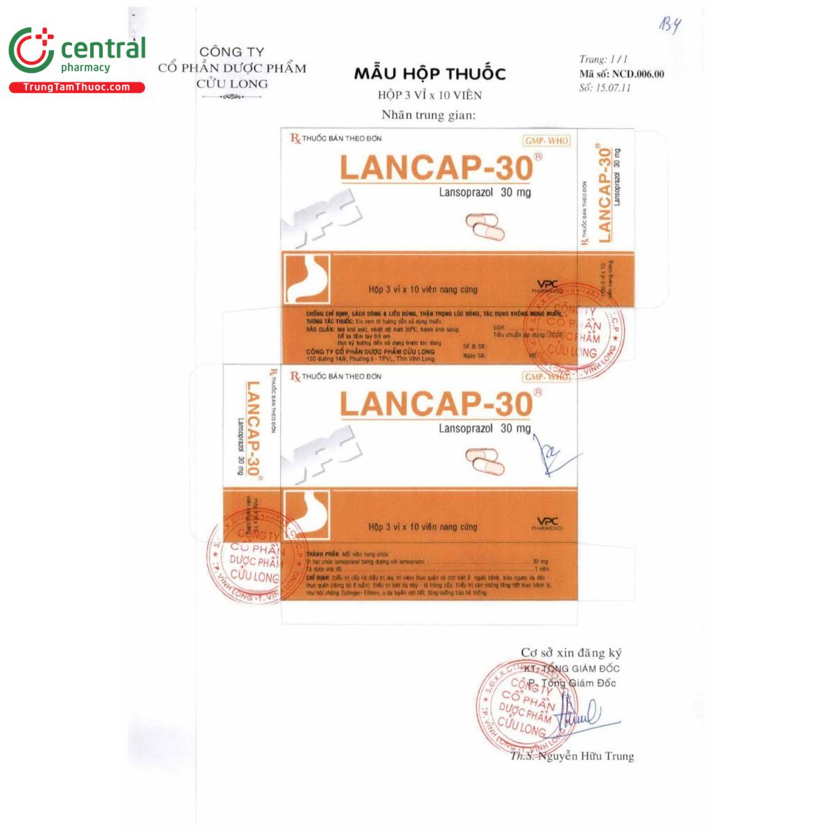 thuoc lancap 30 3 D1254 thuoc lancap 30 3 D1254