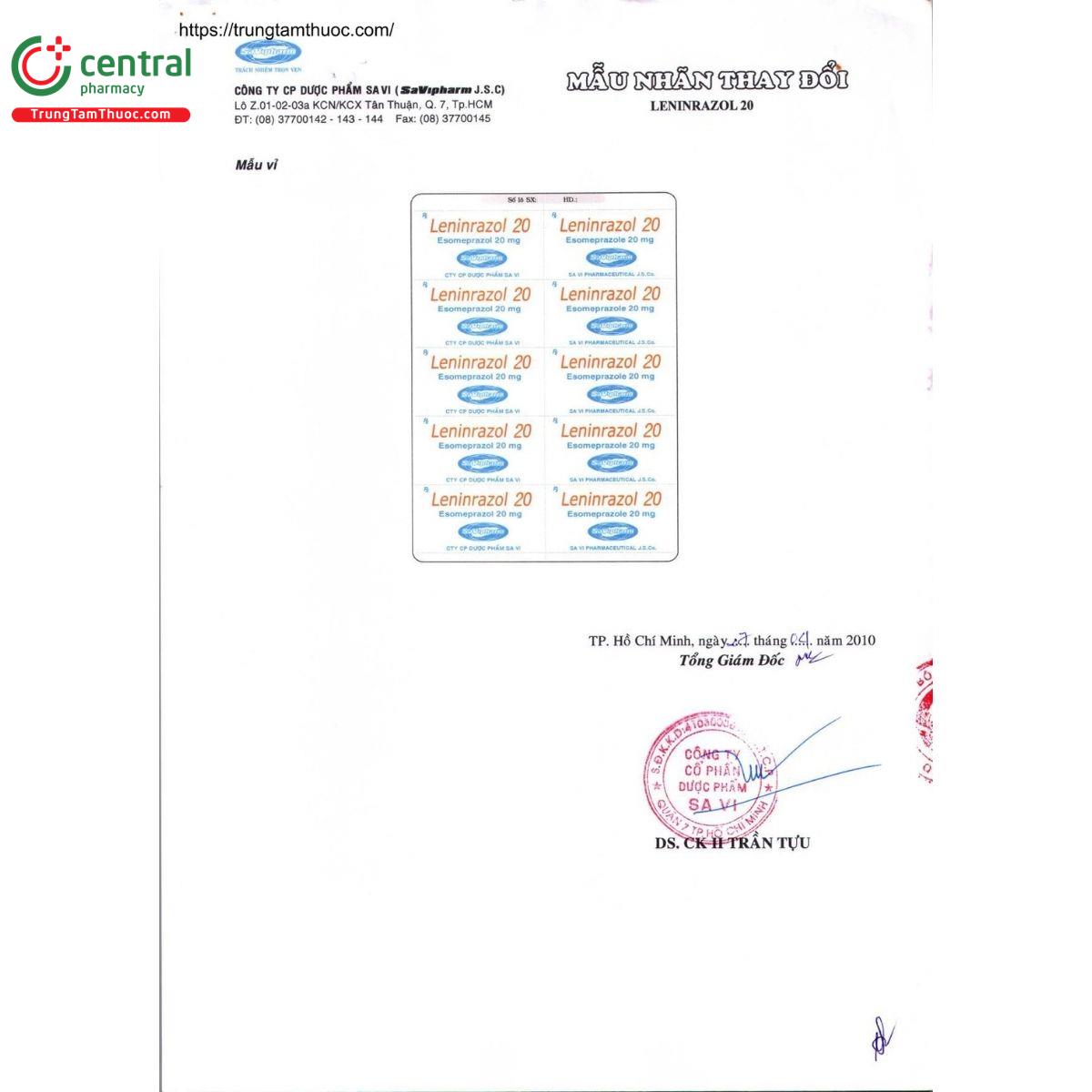 thuoc leninrazol 20mg 3 B0020 thuoc leninrazol 20mg 3 B0020