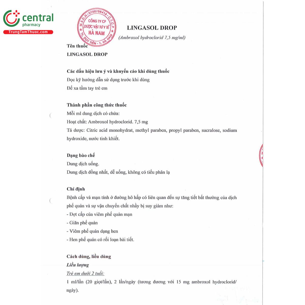 thuoc lingasol drop 75mg ml 8 T8833 thuoc lingasol drop 75mg ml 8 T8833
