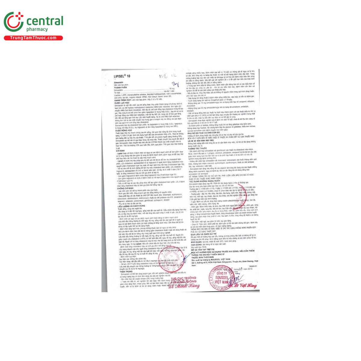 thuoc lipisel 10 3 D1050 thuoc lipisel 10 3 D1050
