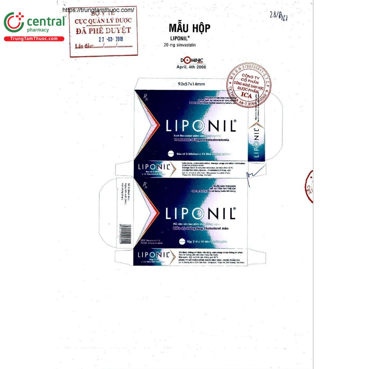 thuoc liponil 20mg 2 P6210 thuoc liponil 20mg 2 P6210