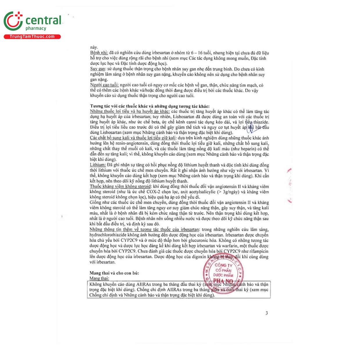 thuoc lisbosartan 150mg west pharma 6 P6366