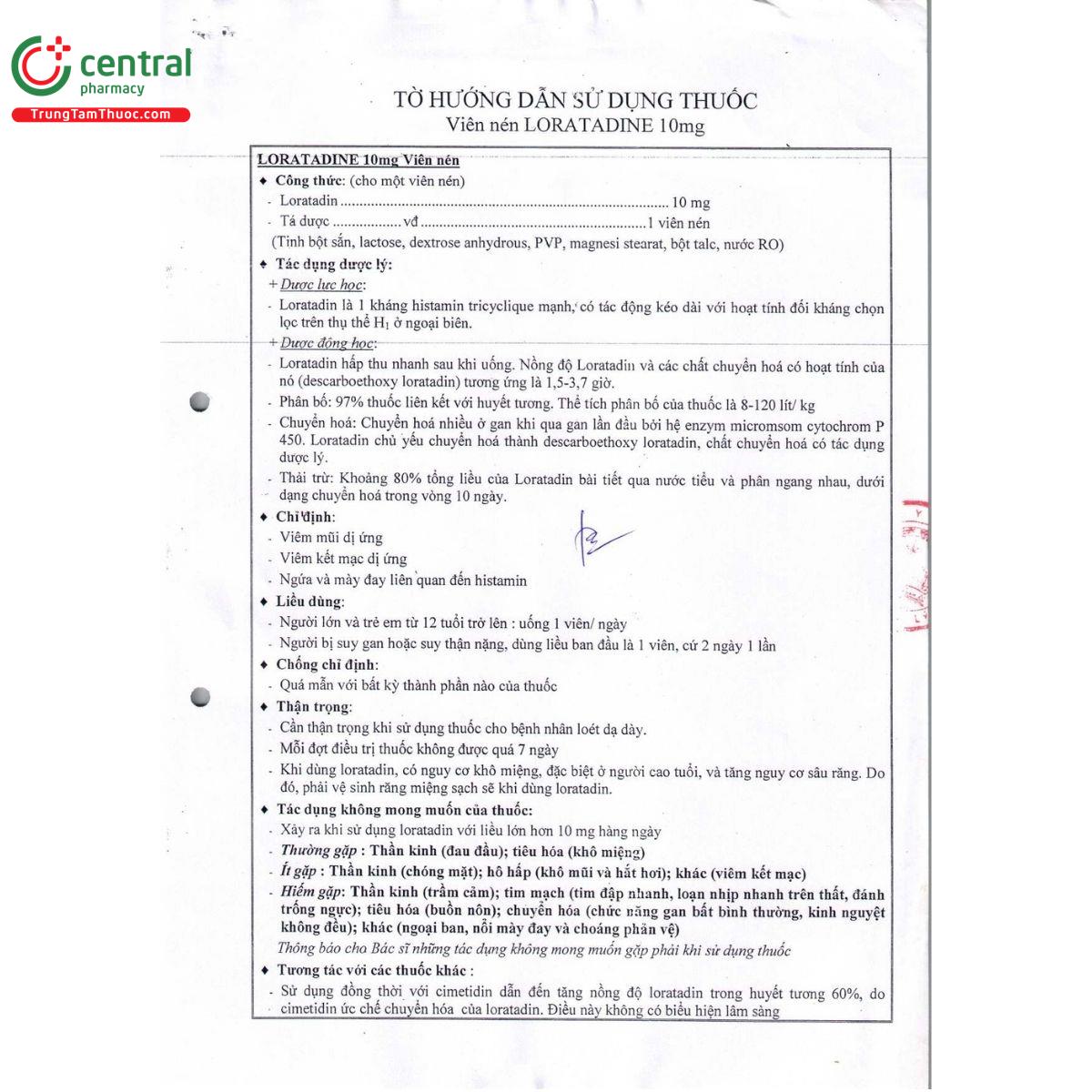 thuoc loratadine 10mg nic pharma 5 D1318 thuoc loratadine 10mg nic pharma 5 D1318