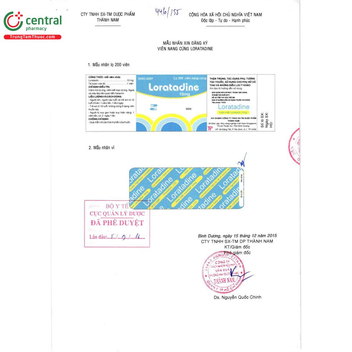 thuoc loratadine 10mg thanh nam 3 F2651 thuoc loratadine 10mg thanh nam 3 F2651