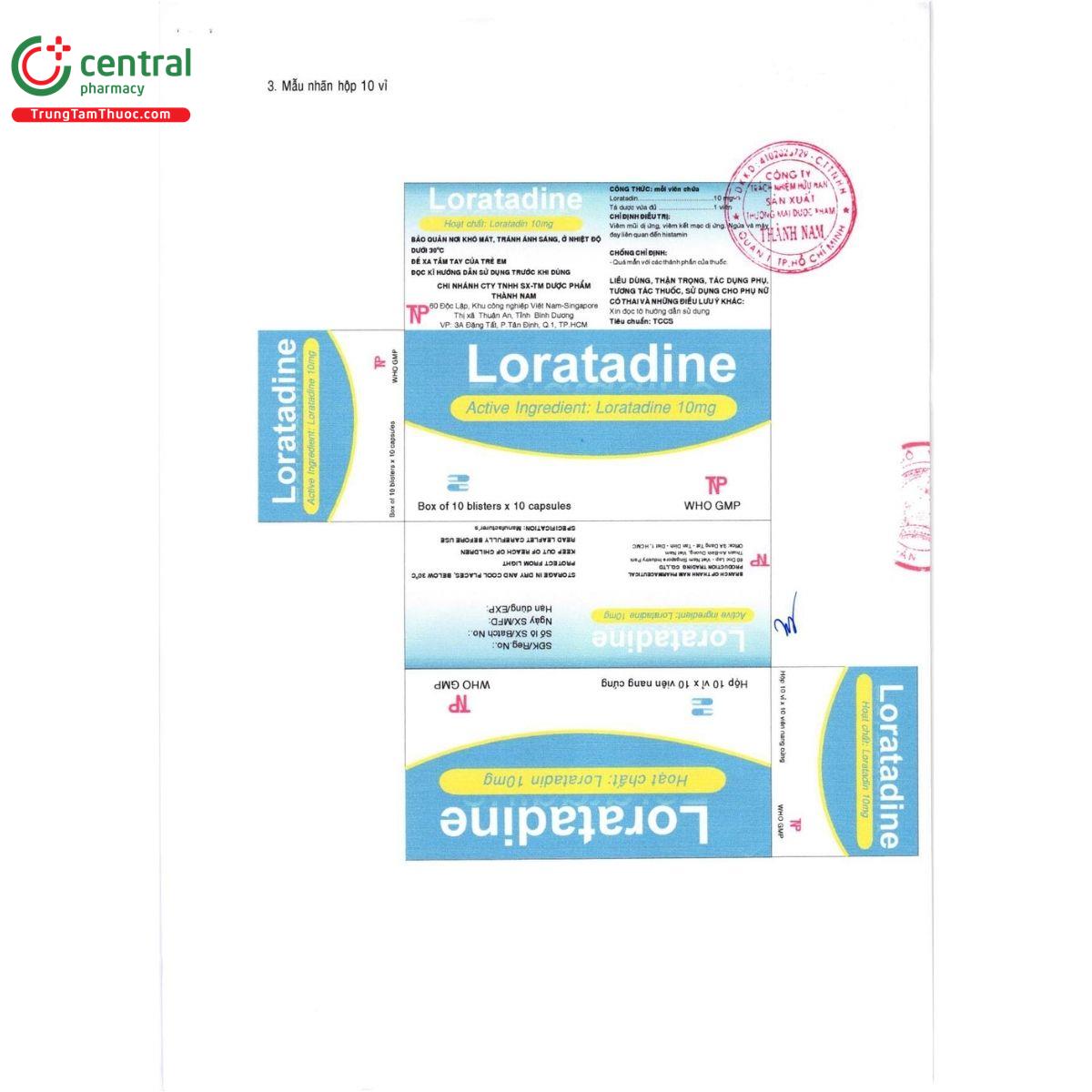 thuoc loratadine 10mg thanh nam 4 C0663 thuoc loratadine 10mg thanh nam 4 C0663