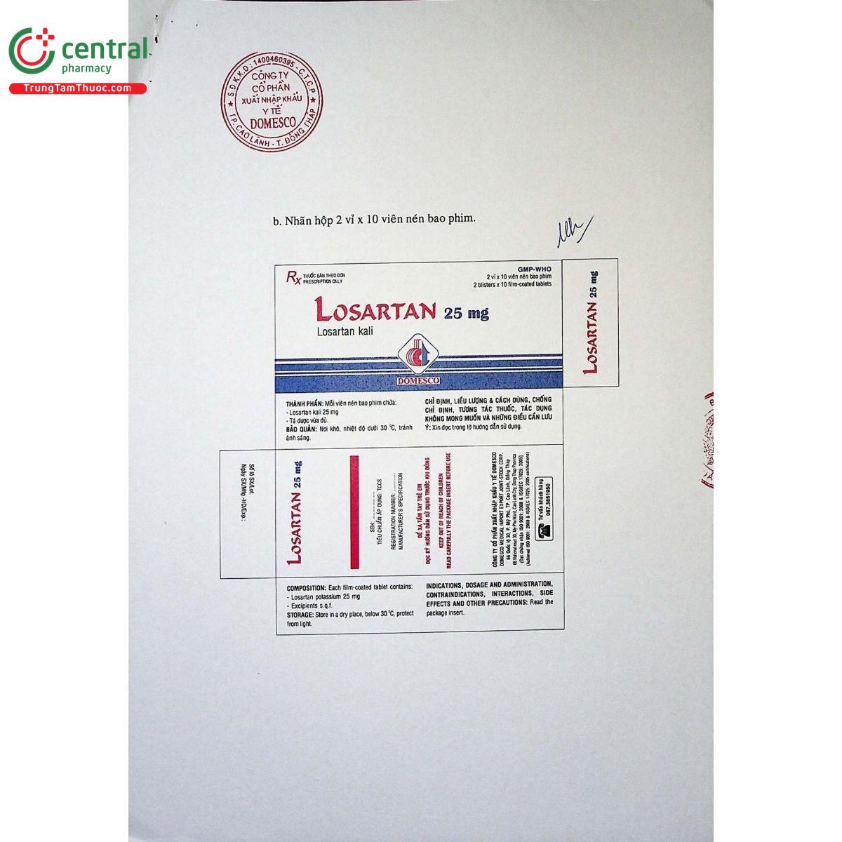 thuoc losartan 25mg domesco 8 V8656 thuoc losartan 25mg domesco 8 V8656
