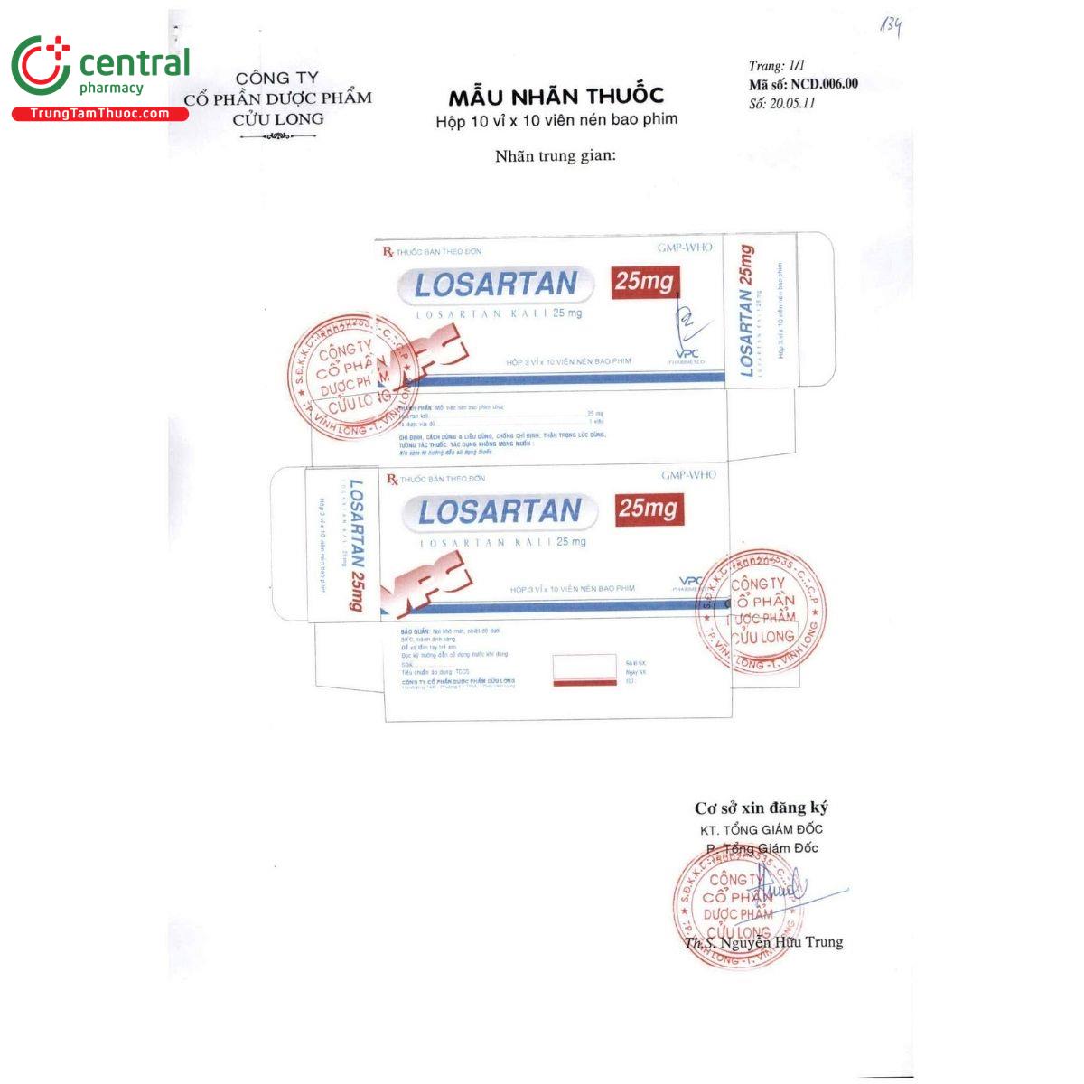 thuoc losartan 25mg vpc 3 F2665 thuoc losartan 25mg vpc 3 F2665