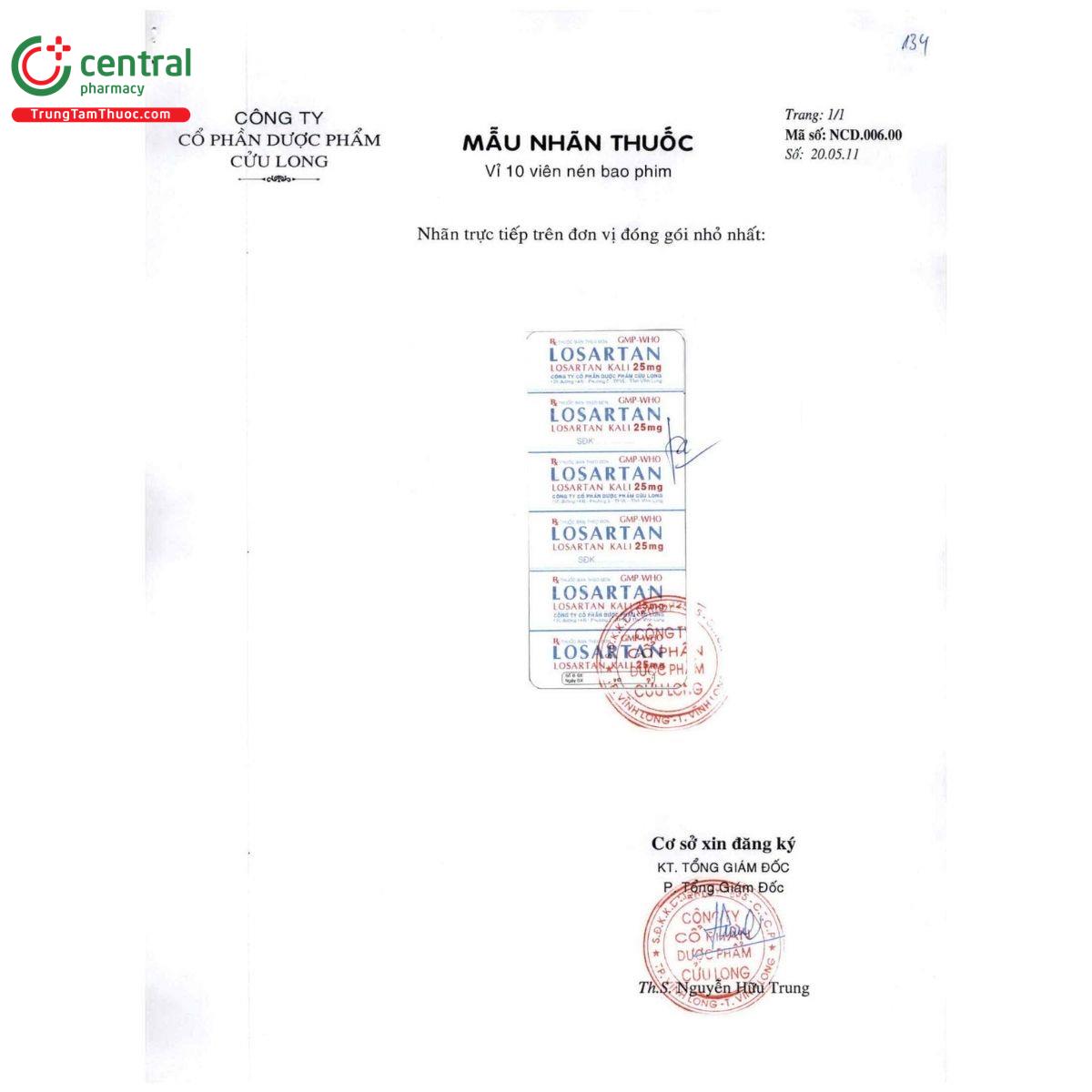 thuoc losartan 25mg vpc 4 M4312 thuoc losartan 25mg vpc 4 M4312