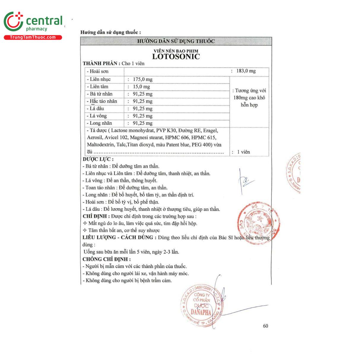 thuoc lotosonic 4 P6445 thuoc lotosonic 4 P6445