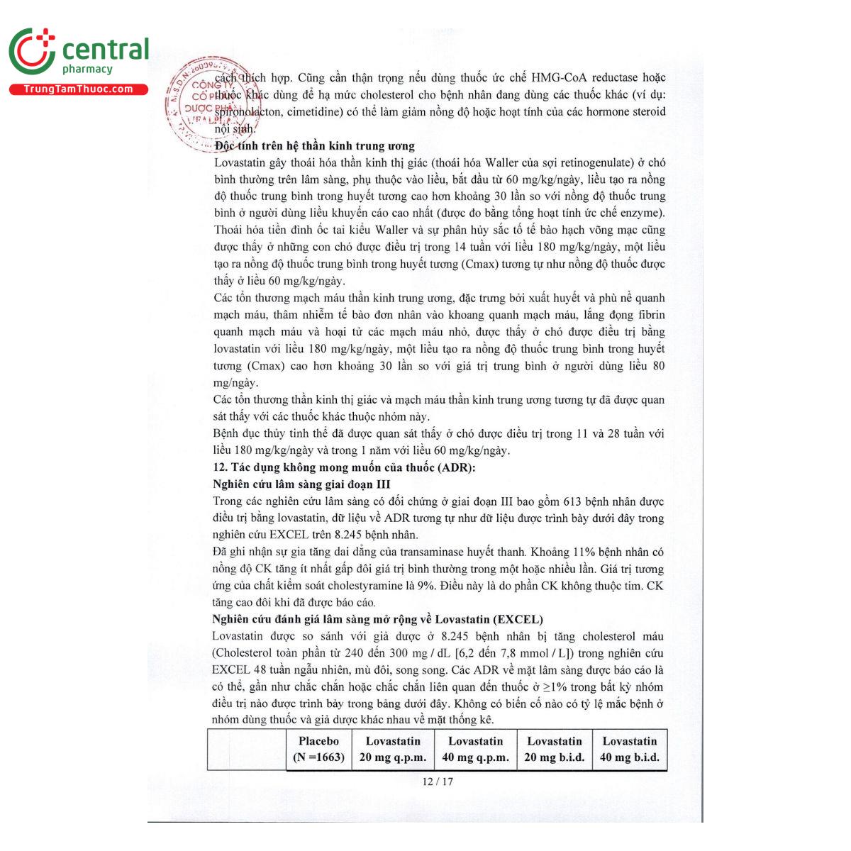 thuoc lovastatin dwp 40mg 14 R7736 thuoc lovastatin dwp 40mg 14 R7736