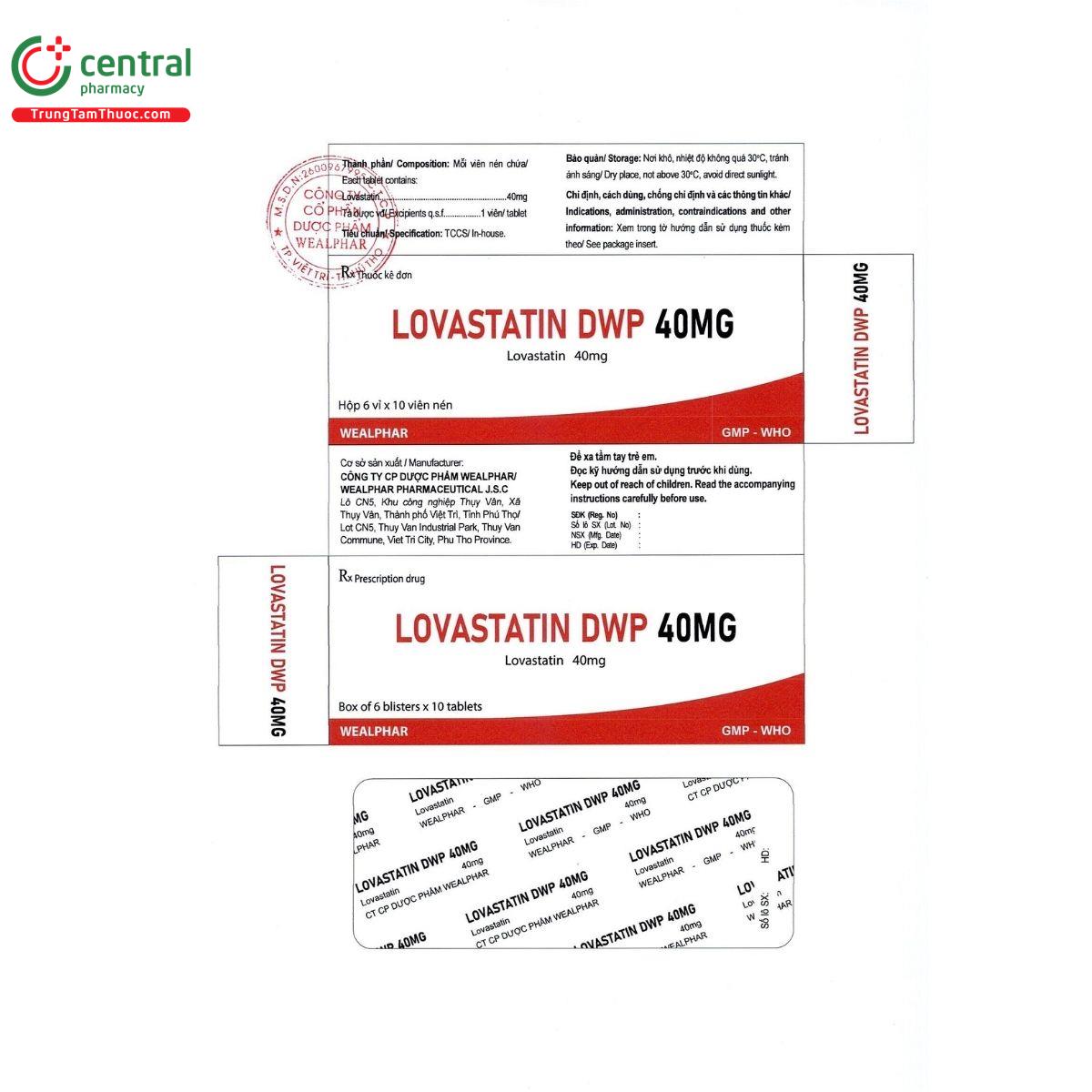 thuoc lovastatin dwp 40mg 2 G2257 thuoc lovastatin dwp 40mg 2 G2257
