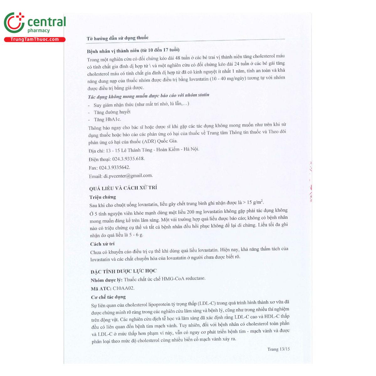 thuoc lovastatin mcn 10 15 N5055 thuoc lovastatin mcn 10 15 N5055