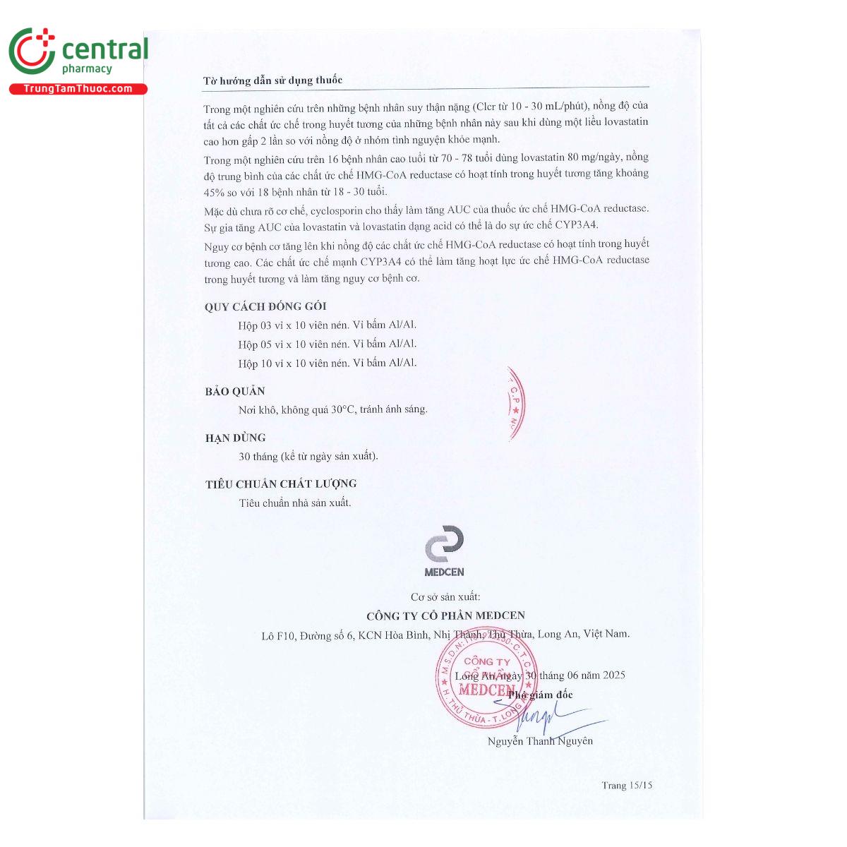 thuoc lovastatin mcn 10 17 B0771 thuoc lovastatin mcn 10 17 B0771