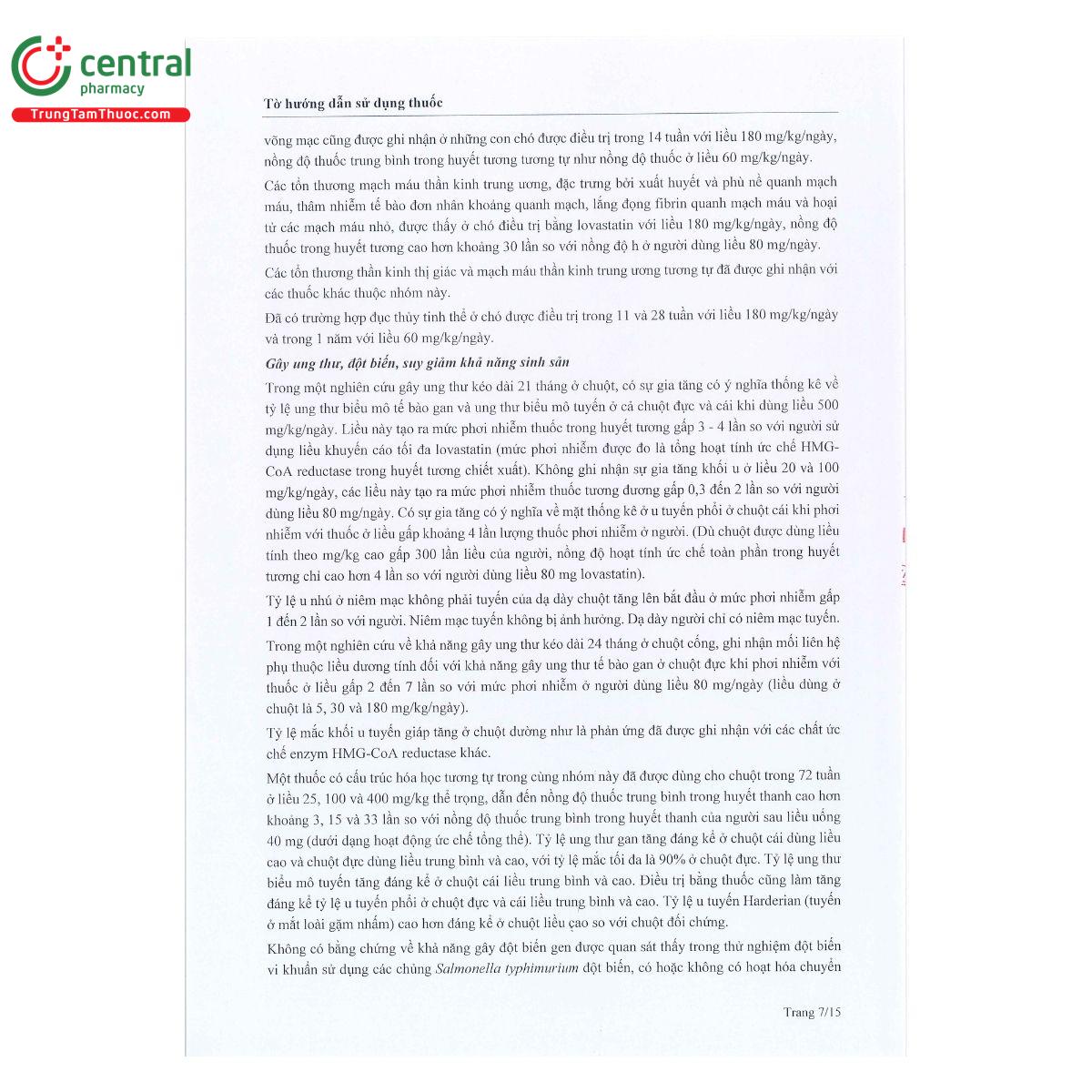 thuoc lovastatin mcn 10 9 B0177 thuoc lovastatin mcn 10 9 B0177