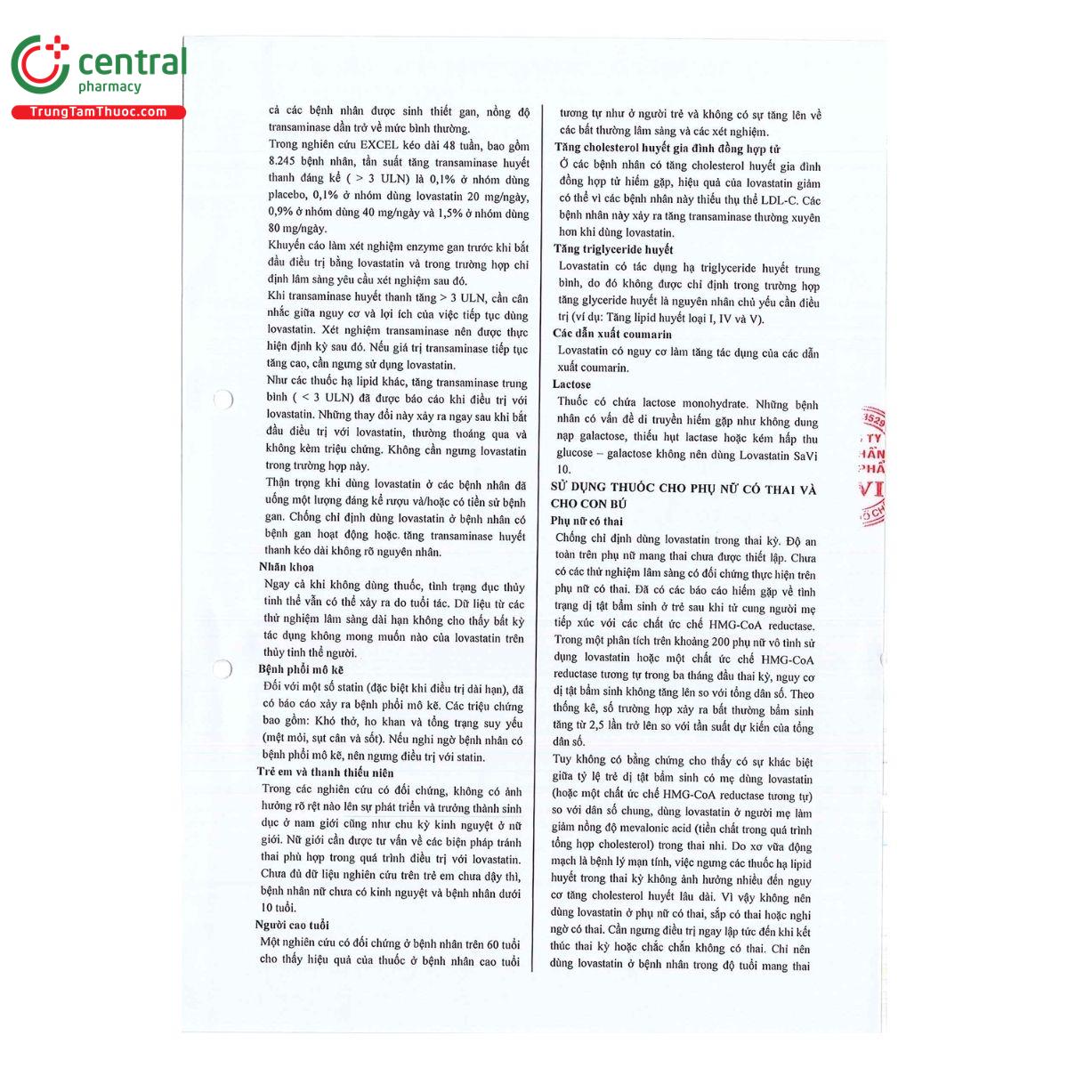 thuoc lovastatin savi 10 7 M4163 thuoc lovastatin savi 10 7 M4163